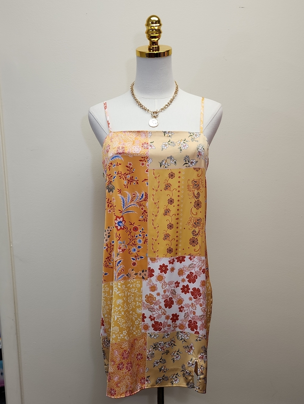 Forever 21 Floral Patchwork Midi Dress Large NWT
